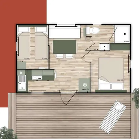 Mobile-home, Animaux Acceptes - 4 Pers. - Api-1-52-2523 Long